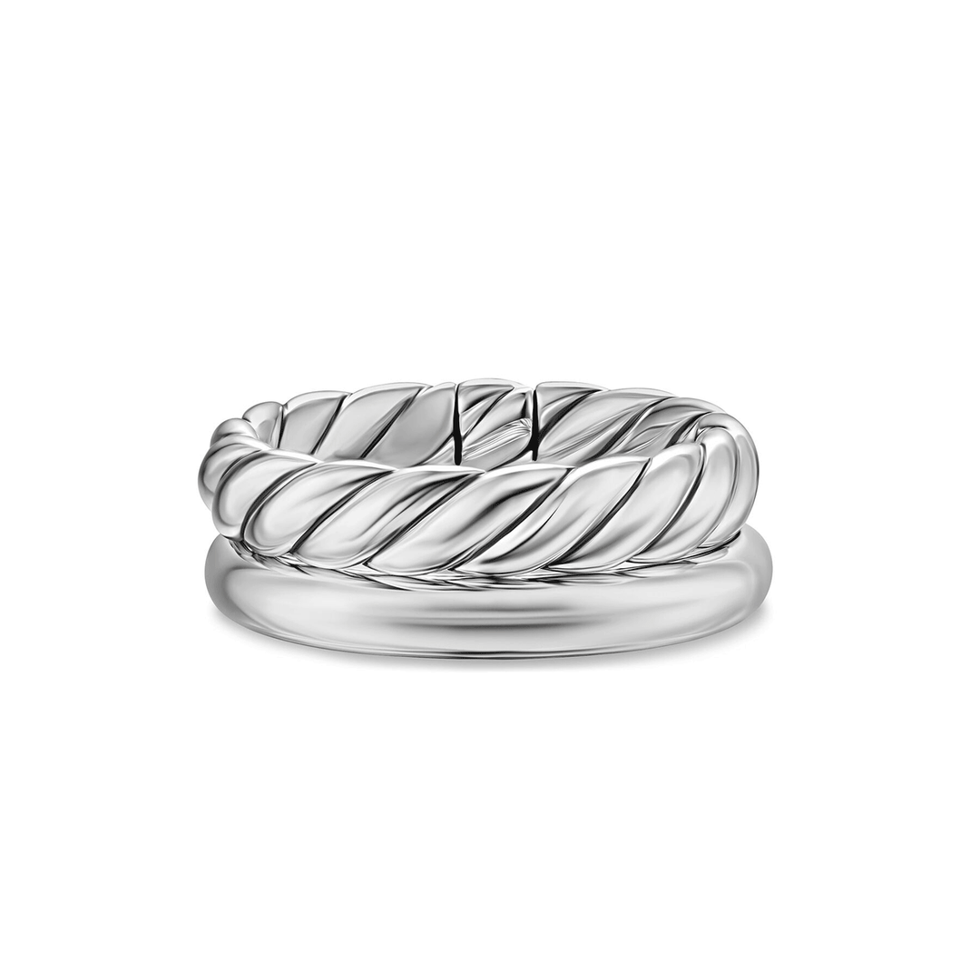 David Yurman Mercer Two Row Ring Sterling Silver, 8mm