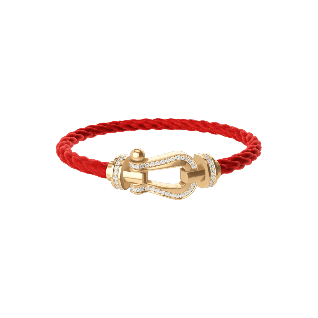 FRED Force 10 Red Cord with 18k Yellow Full Diamond LG Buckle, Exclusively at Hamilton Jewelers