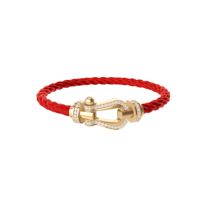 FRED Force 10 Red Cord with 18k Yellow Full Diamond LG Buckle, Exclusively at Hamilton Jewelers