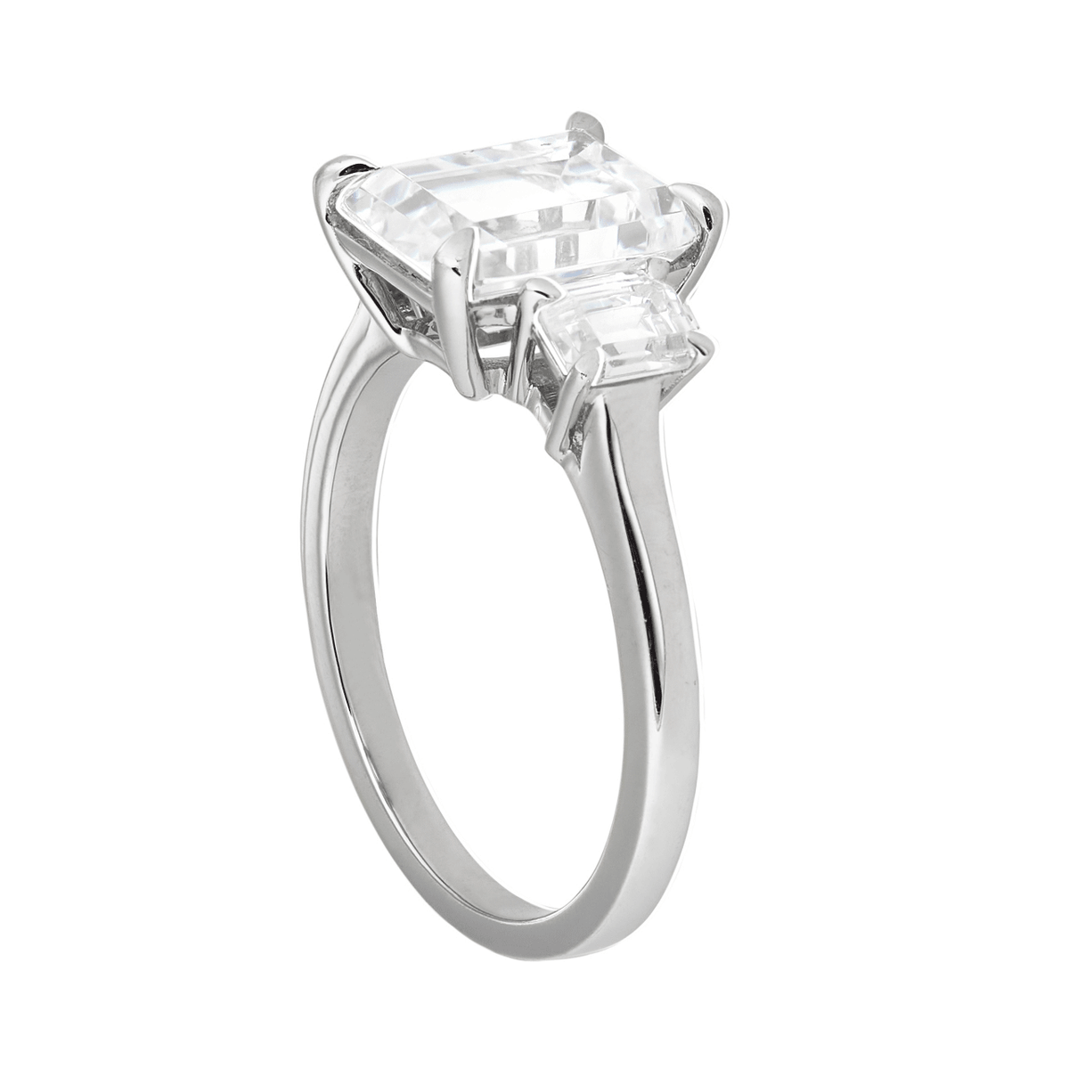Platinum Three Stone Diamond Engagement Mounting Ring
