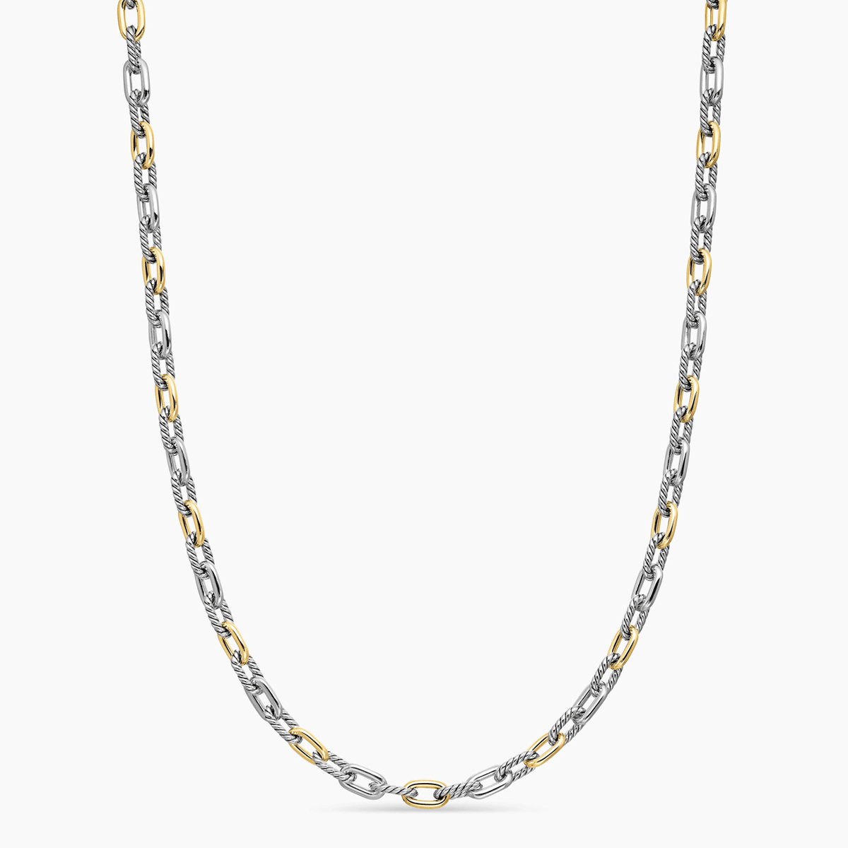 David Yurman Madison Chain Necklace Sterling Silver with 18k Yellow Gold, 5.5mm