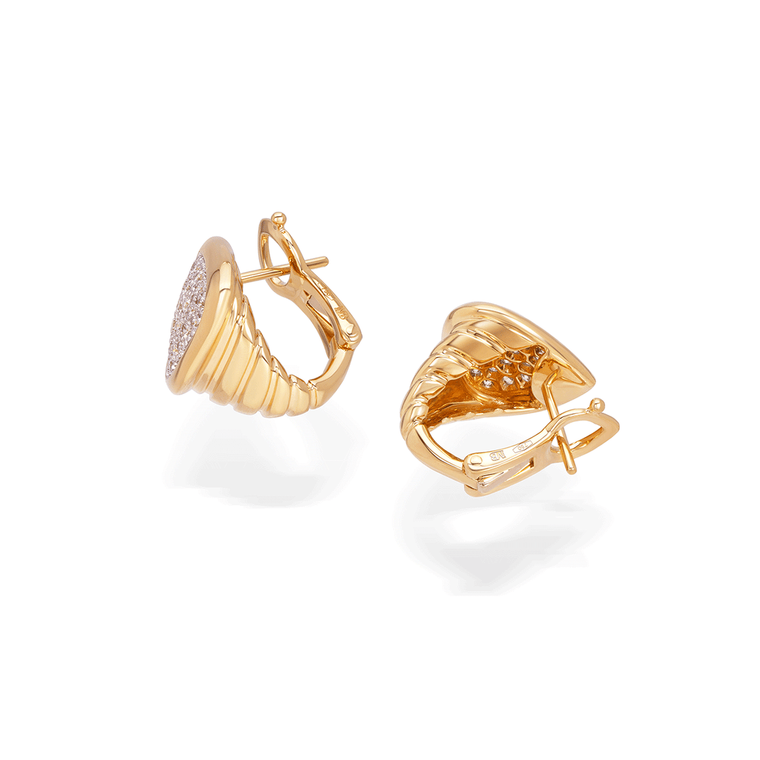 Marina B Trisola 18k Yellow Gold Diamond Huggie Earrings