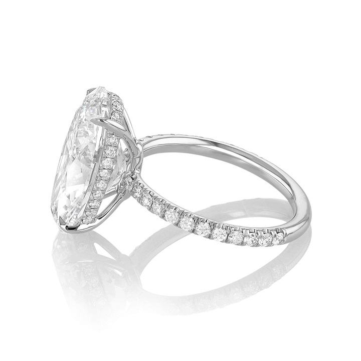 The Hamilton Silhouette Origin Platinum and 6.42 Total Weight Oval Diamond Engagement Ring