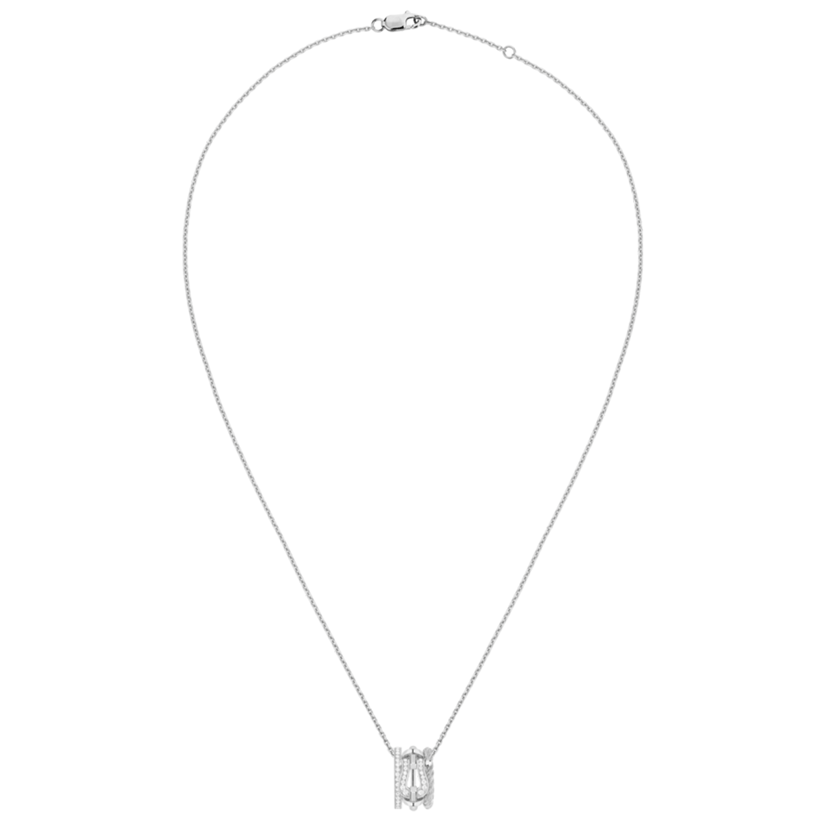 FRED Force 10 Rise 18k White Gold and Diamond Necklace