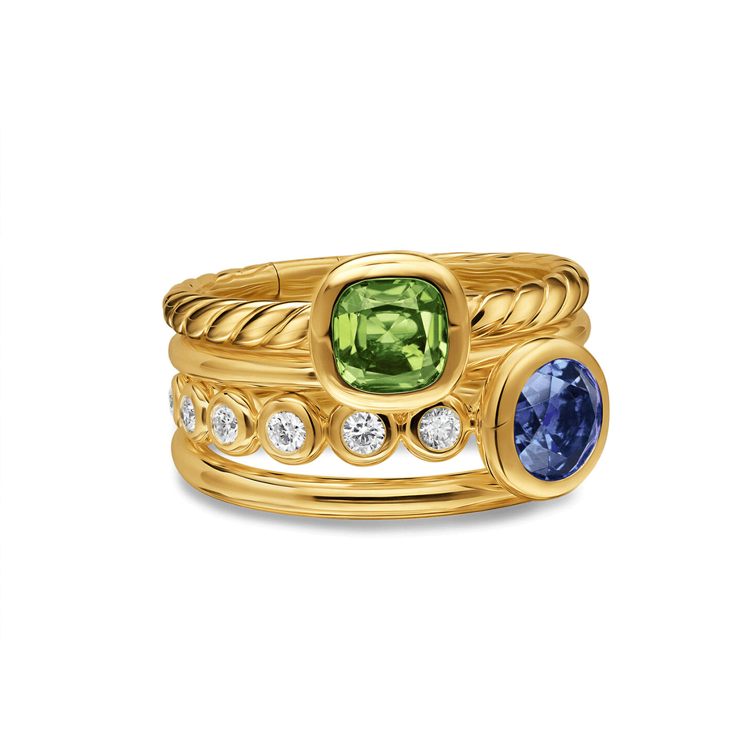 David Yurman DY Mercer® Color Stone Multi Row Ring Size 7