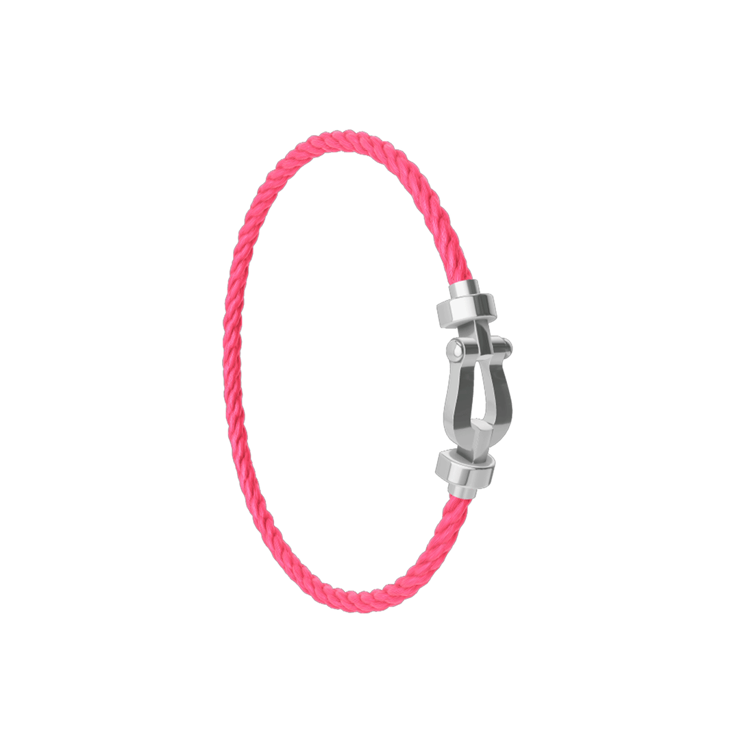 FRED Neon Pink Cable Bracelet with 18k White LG Buckle, Exclusively at Hamilton Jewelers