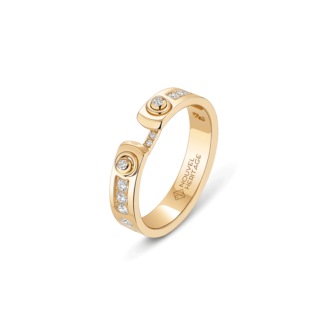 Nouvel Heritage Tuxedo Mood 18k Yellow Gold Ring