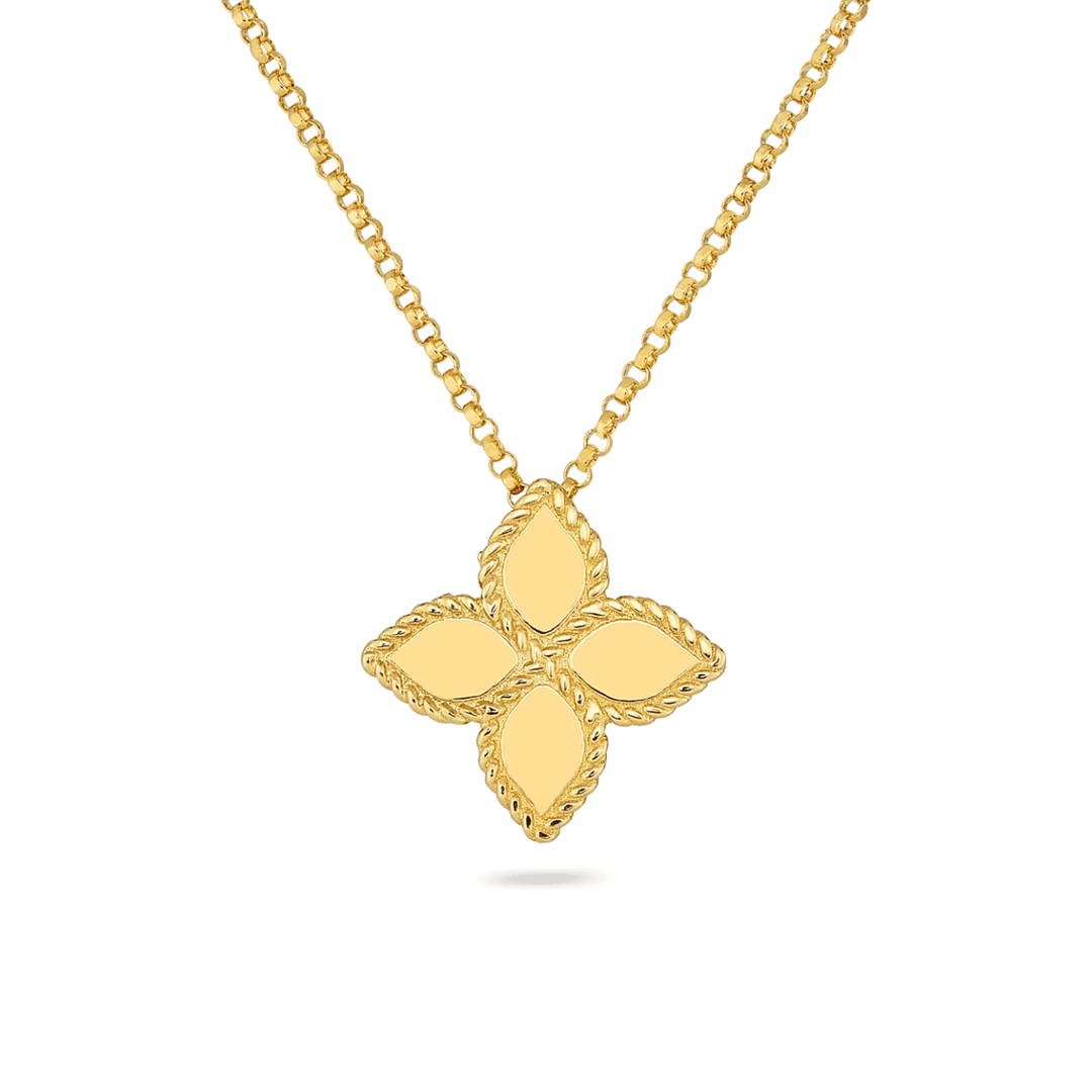 Roberto Coin Princess 18k Yellow Gold Floral Medium Necklace