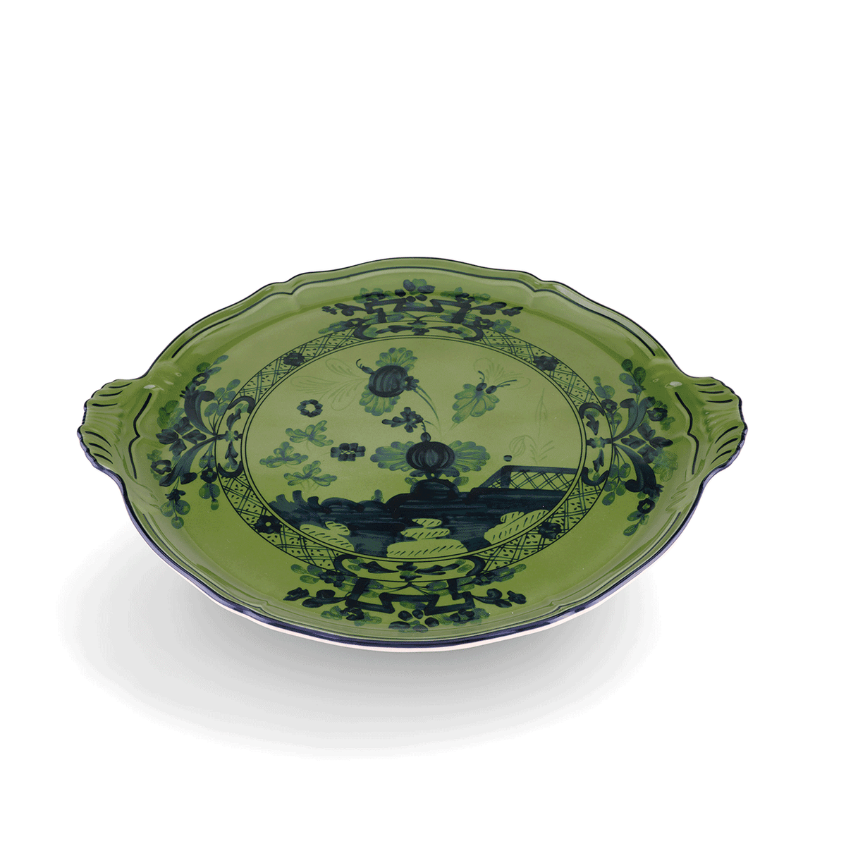 Ginori 1735 Oriente Italiano Malachite Cake Plate