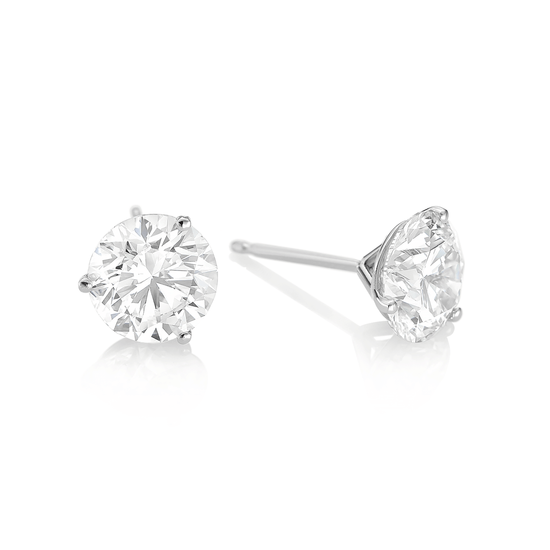 Classic18k Gold and 4.00 Total Weight Diamond Studs