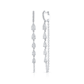 18k White Gold and 3.80 Total Weight Drop Earrings