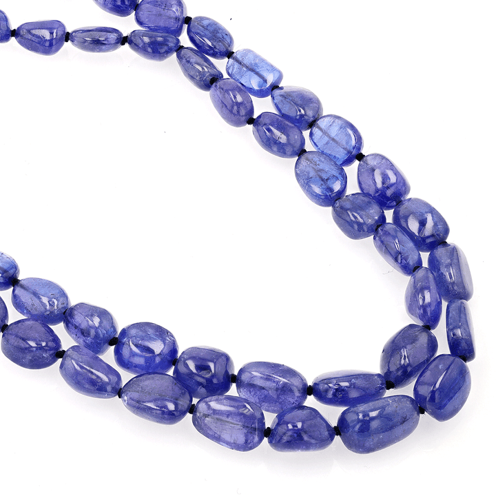 14k Yellow Gold and Tanzanite Bead Layer Necklace