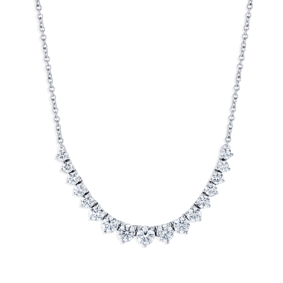 18k White Gold and 2.05 Total Weight Diamond Flex Necklace