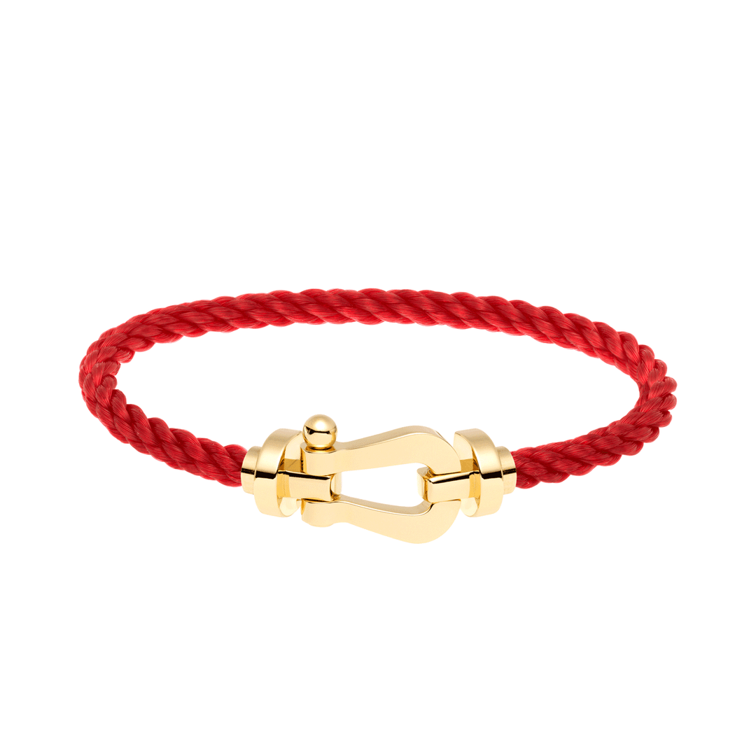 FRED Red Cord Bracelet with 18k Yellow LG Buckle, Exclusively at Hamilton Jewelers