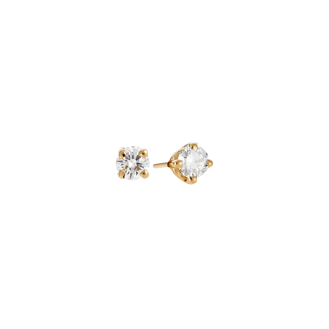 14k Birthstone April Diamond Stud Earrings