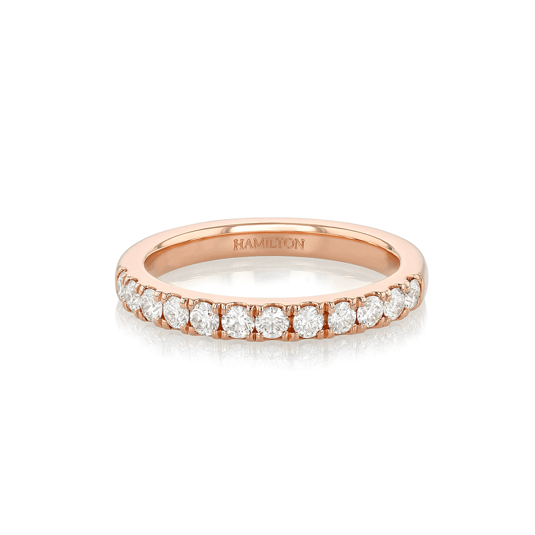 Hamilton Lisette Collection 18k Rose Gold and 0.50 Total Weight Diamond Half Way Band