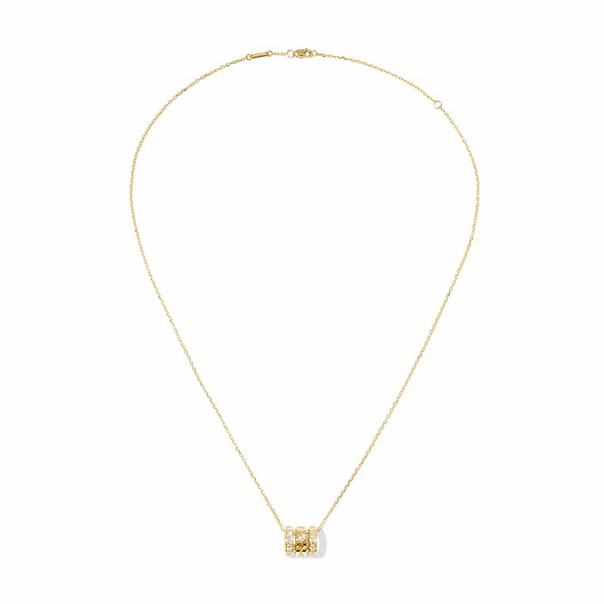 Dinh Van 18k Pulse Pave Diamond .62 Total Weight 3 Row Pendant