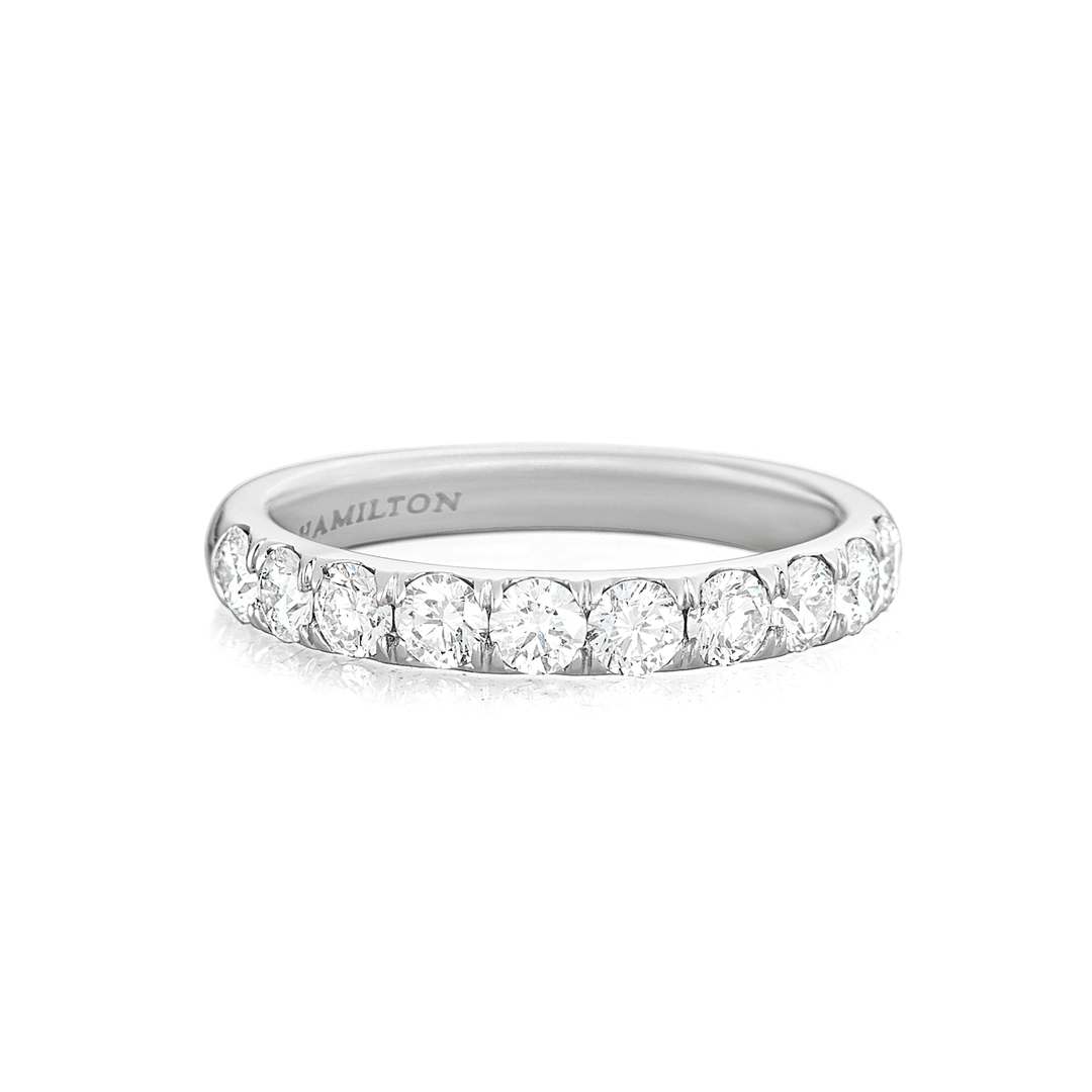 Lisette 18k White Gold .75 Total Weight Diamond Half Way Band