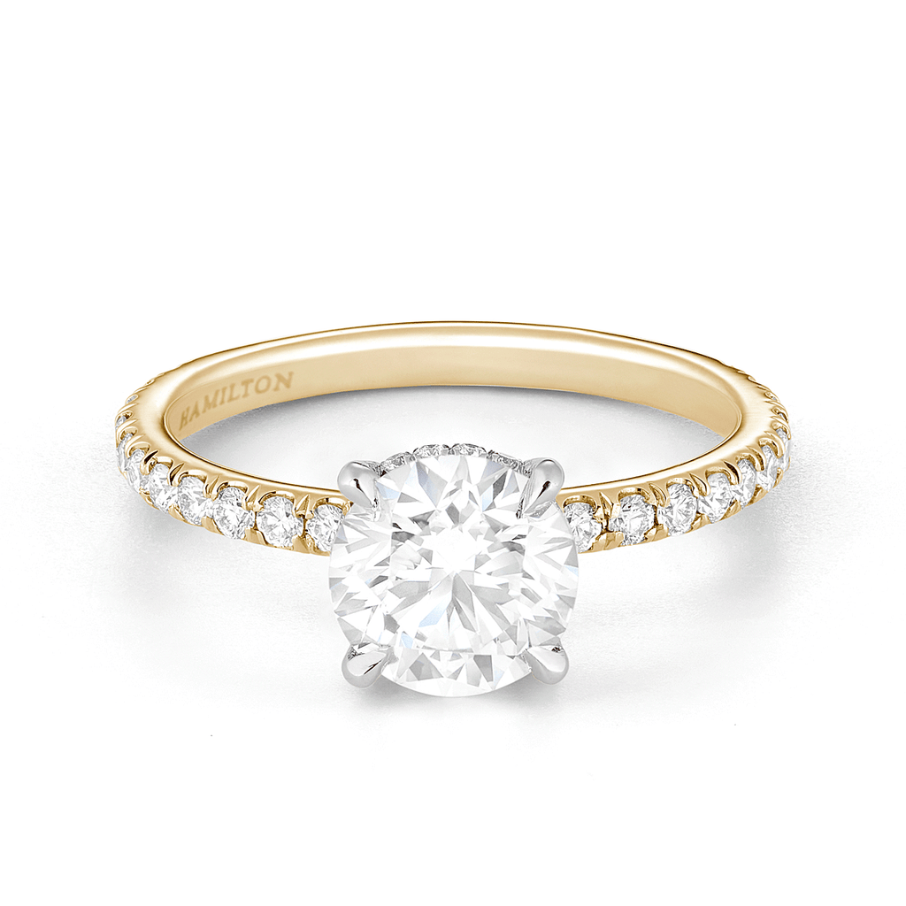 Hamilton Silhouette Collection Platinum 18k Yellow Gold and Diamond Mounting Ring