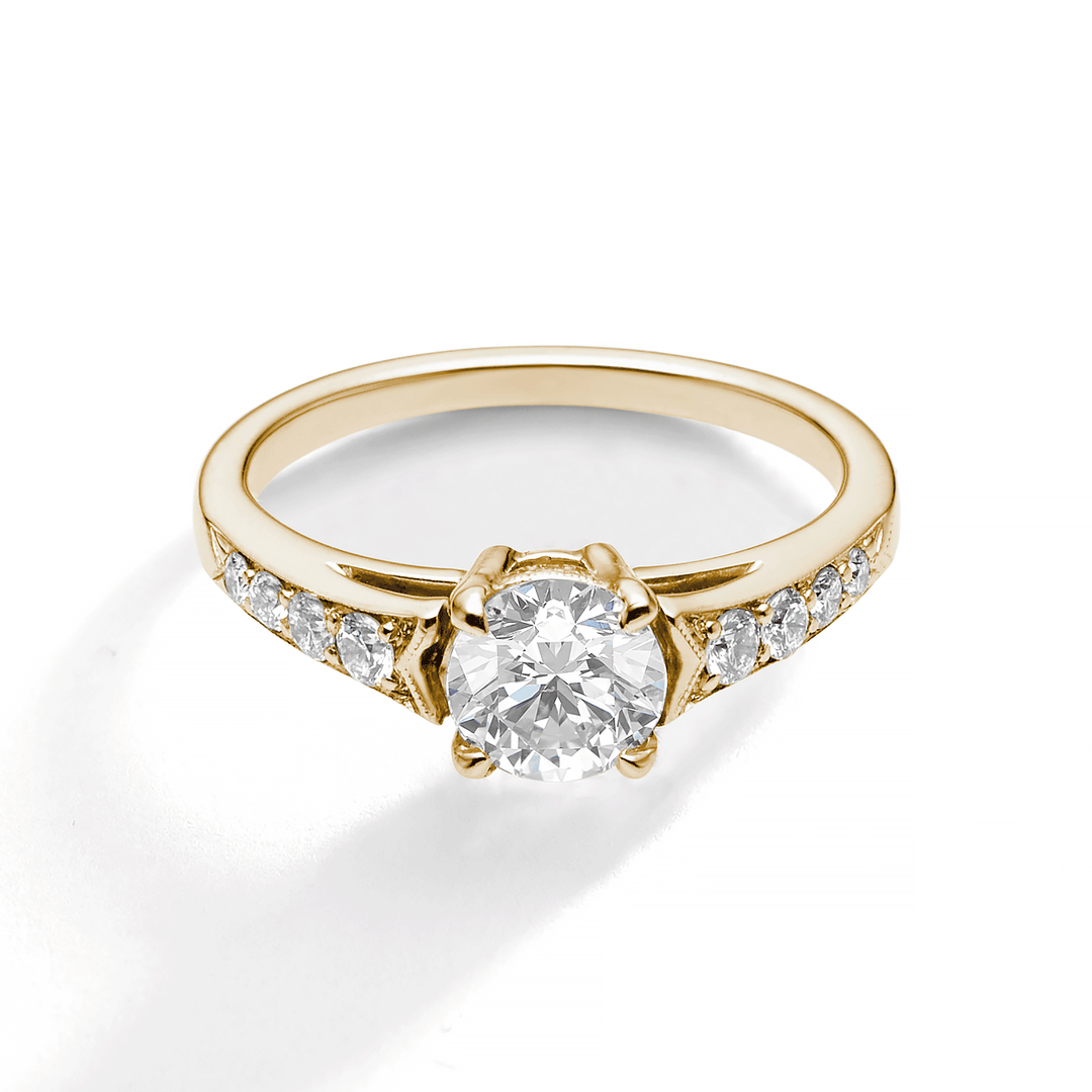 1912 18k Yellow Gold and .25TW Diamond Engagement Mounting Ring