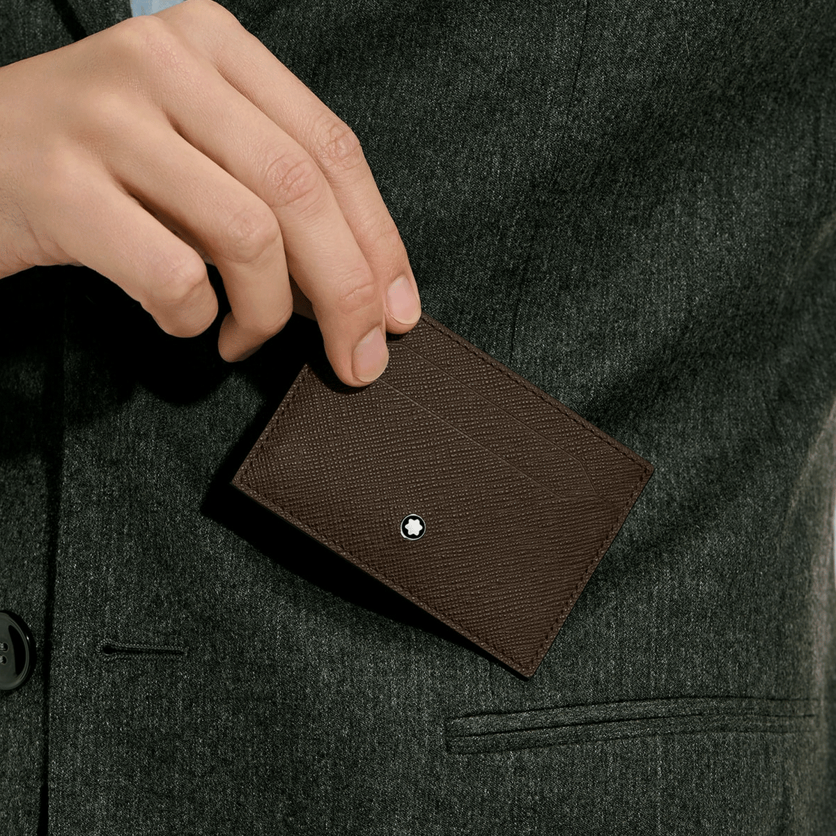 Montblanc Card Holder 5cc in Sartorial Leather Ebony