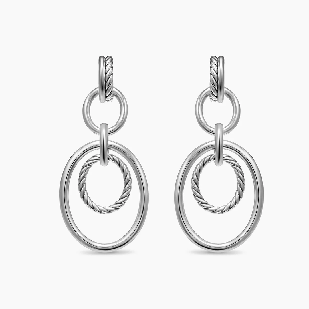 David Yurman DY Mercer® Mobile Drop Earrings Sterling Silver, 65.7mm