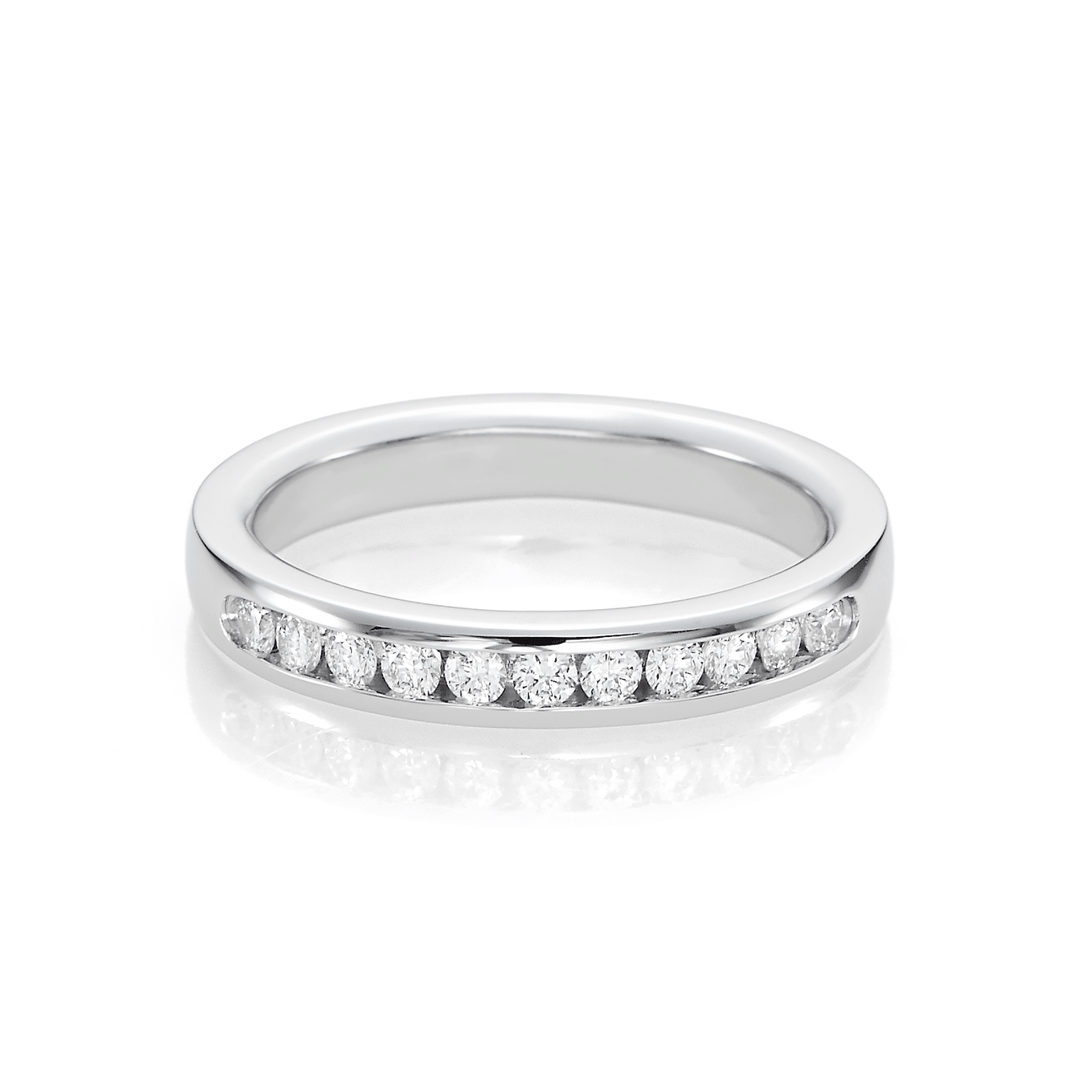 Hamilton Duet Collection 18k White Gold and 0.75 Total Weight Diamond Wedding Band