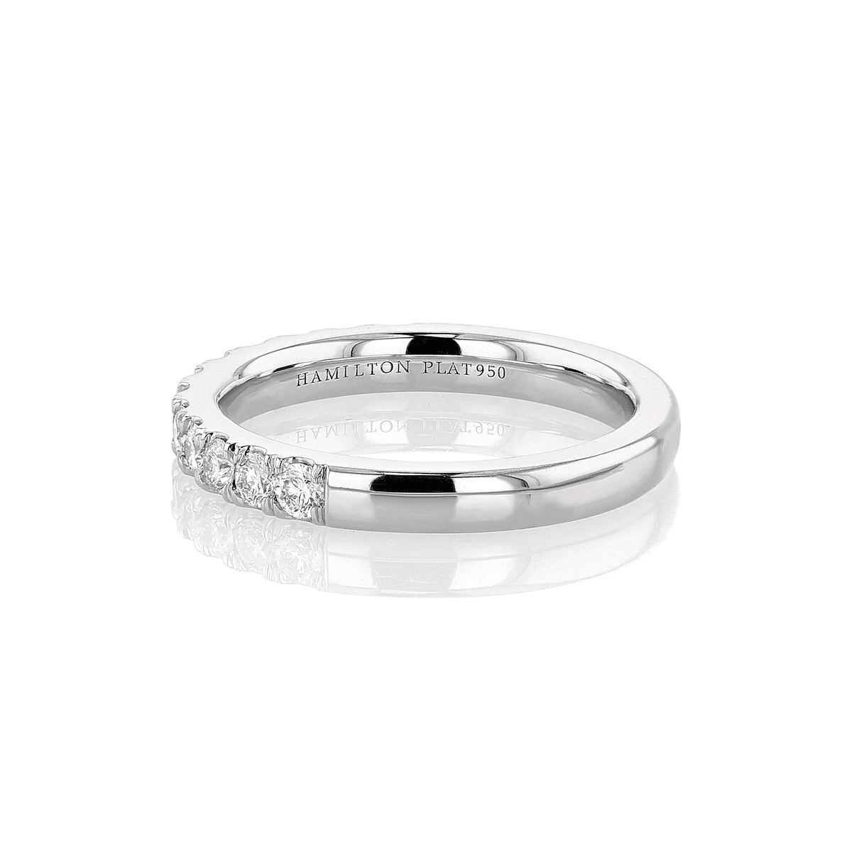 Hamilton Lisette Collection Platinum and 0.50 Total Weight Diamond Half Way Band