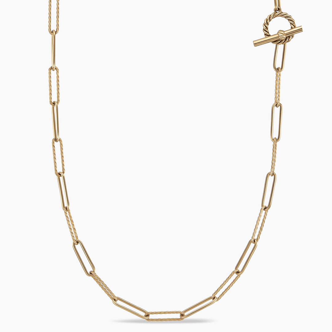 David Yurman DY Madison Elongated Chain Necklace 18k Yellow Gold, 3.5mm