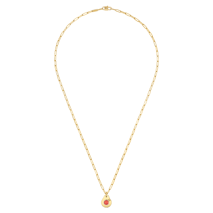 Dinh Van Menottes 18k Yellow Gold R10 Coral Necklace