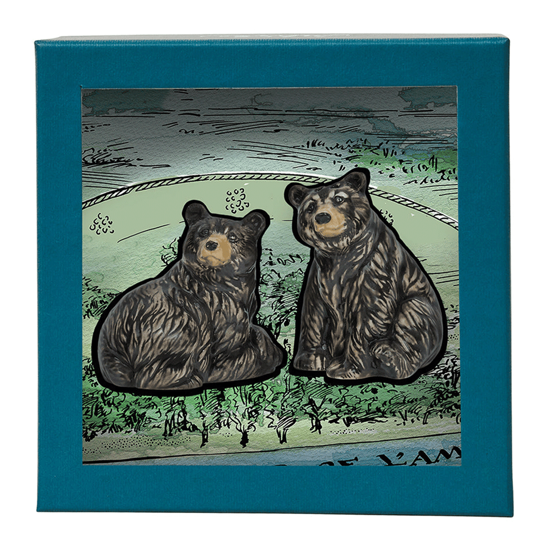 Juliska Black Bear Salt and Pepper Shakers Set of 2pc