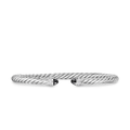 David Yurman Cablespira Flex Bracelet Sterling Silver with Black Onyx and Diamonds, 4mm