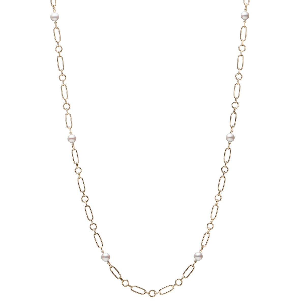 Mikimoto M Code 18k Yellow Gold Akoya Cultured Pearl Necklace