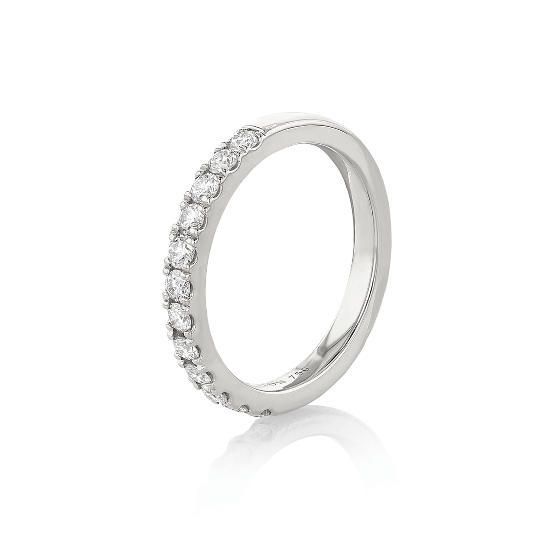 Hamilton Lisette Collection 18k White Gold and. 0.50 Total Weight Diamond Half Way Band