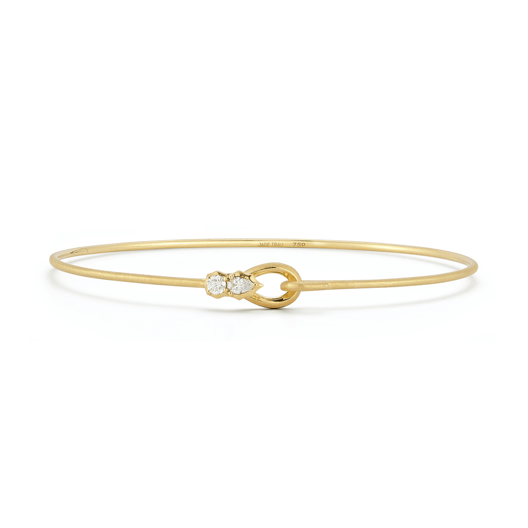 Jade Trau Posey 18k Yellow Gold Two Stone Bangle