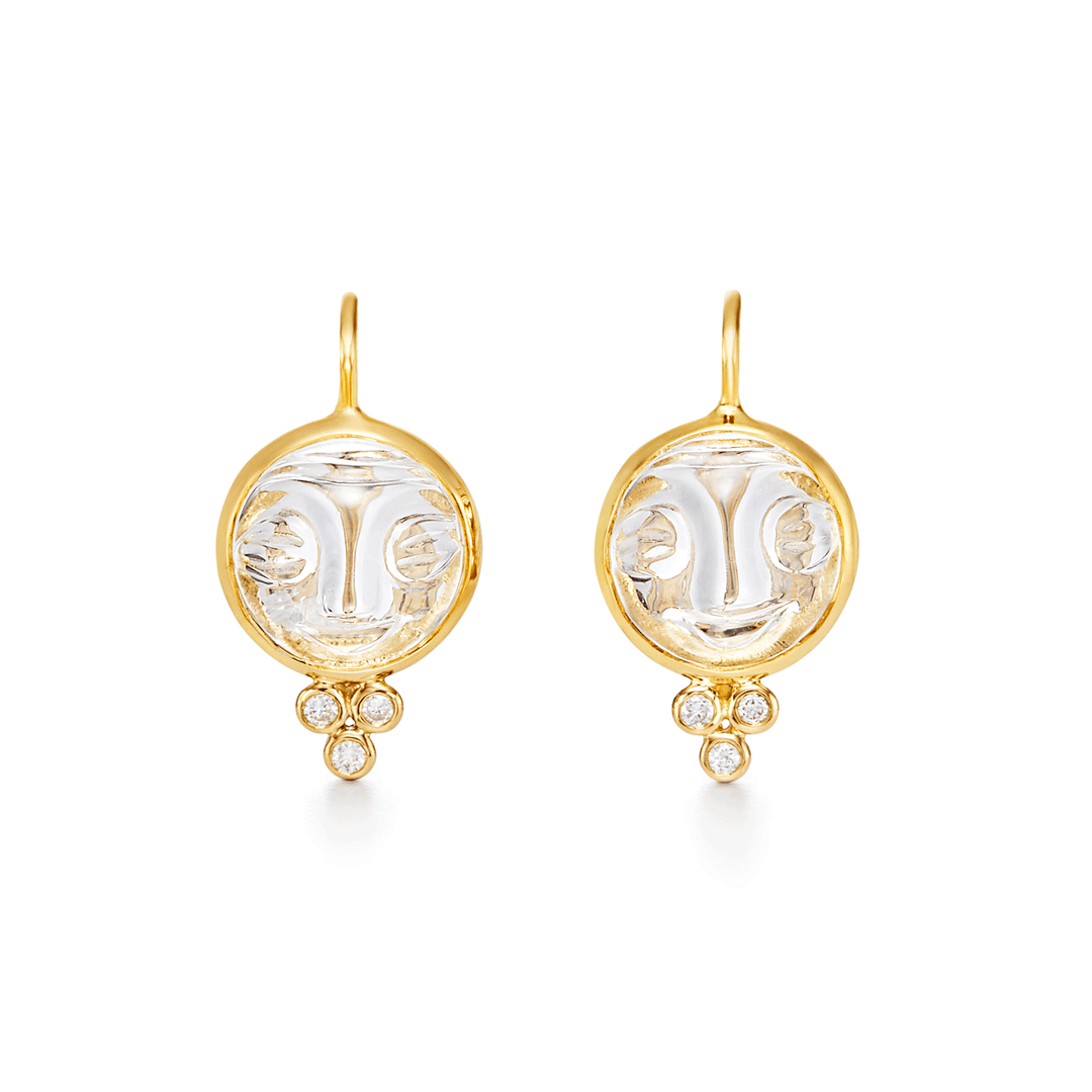 Temple St. Clair 18k Yellow Gold Moonface Earrings