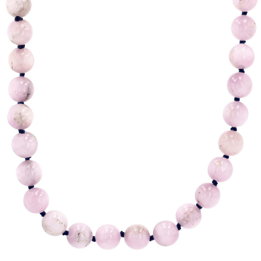 Blue Silk Kunzite Bead 34" Necklace