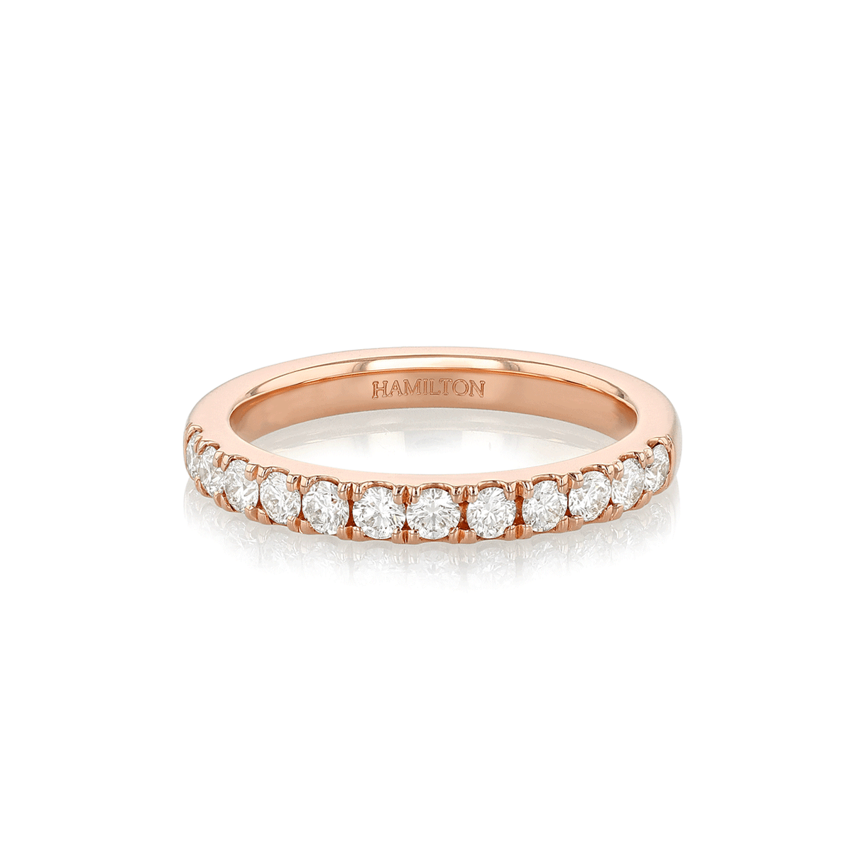 Hamilton Lisette Collection 18k Rose Gold and 0.50 Total Weight Diamond Half Way Band