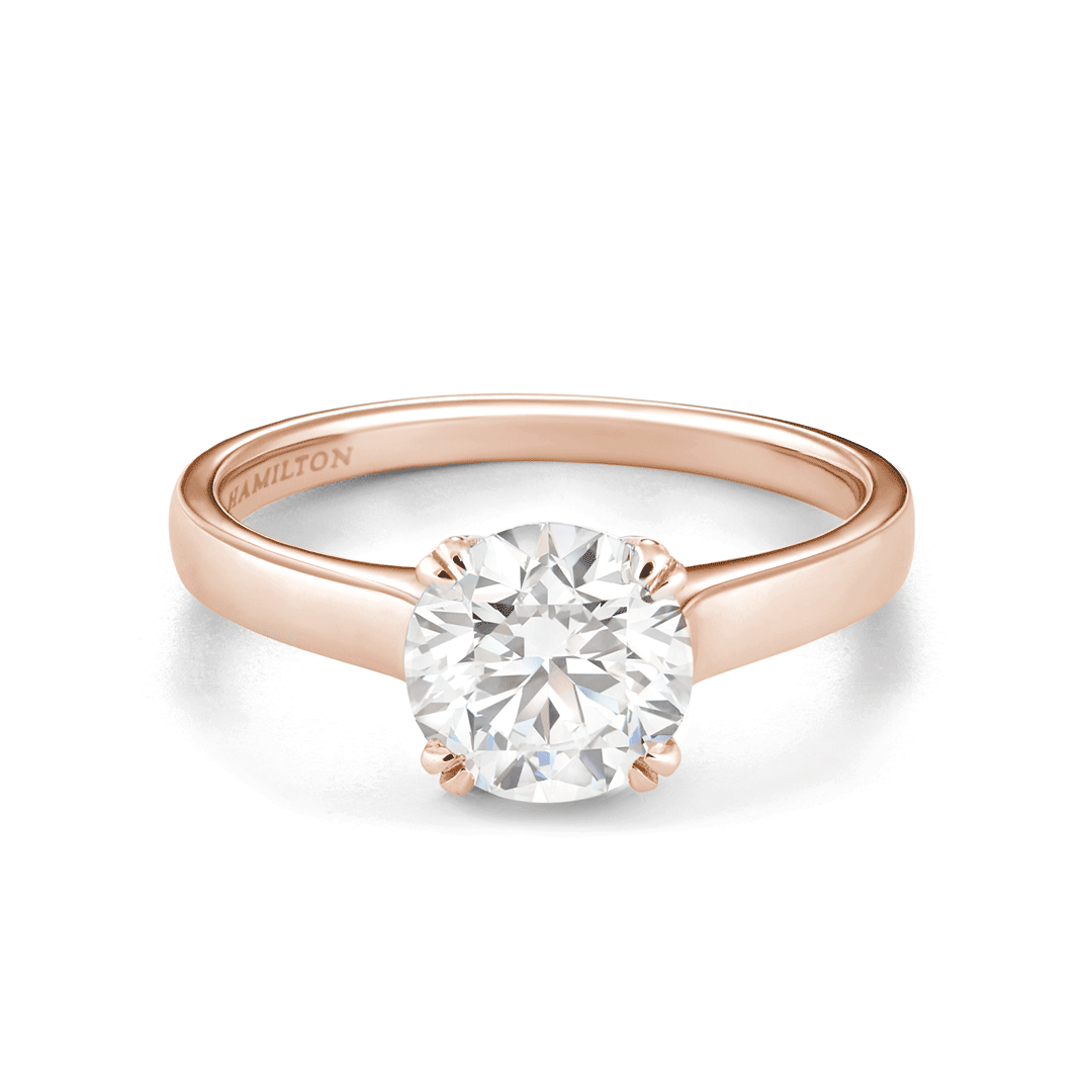 Hamilton Cherish Collection 18k Rose Gold and Solitaire Mounting Ring