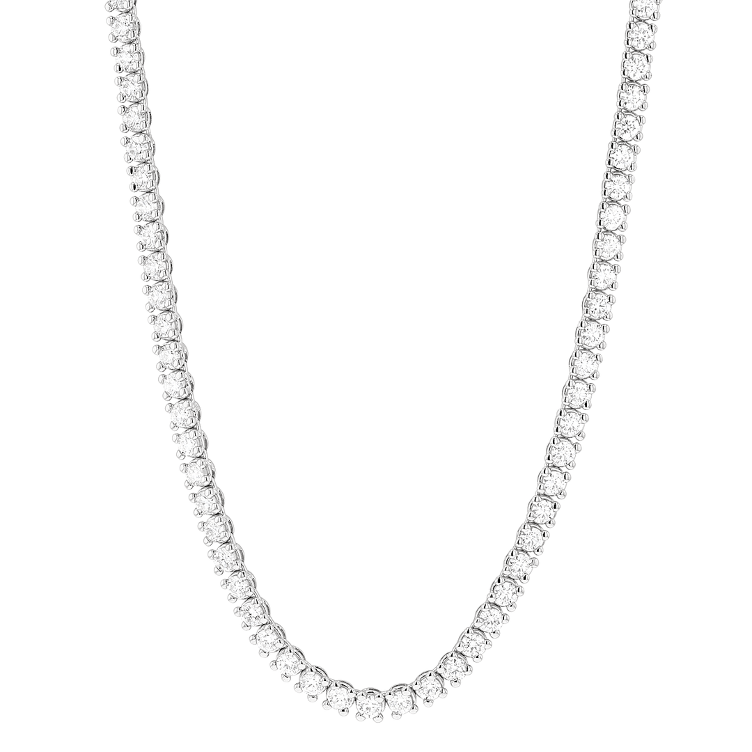 Hamilton Line Collection 18k White Gold and 14.50 Total Weight Natural Diamond Line 16.5 Inch Necklace