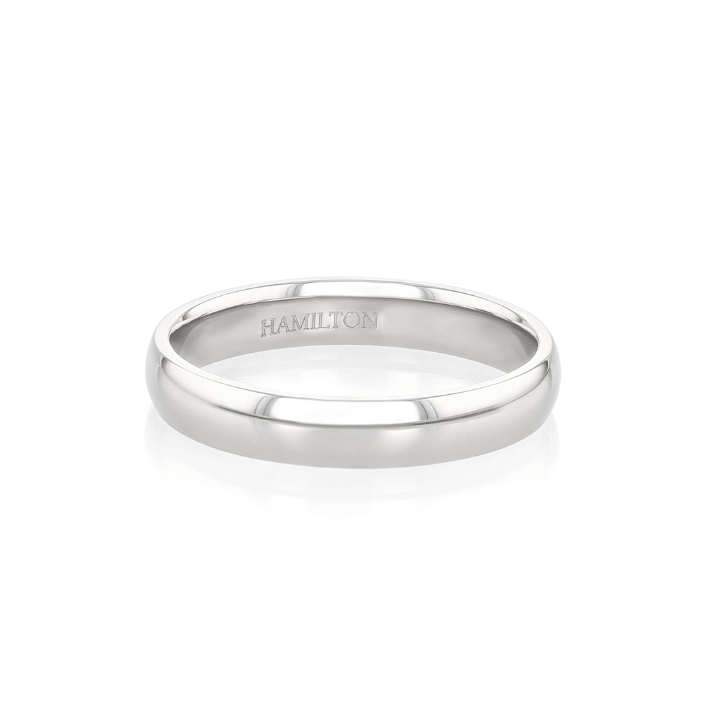 Hamilton Collection 14k White Recycled Gold 4mm Comfort Fit Wedding Band