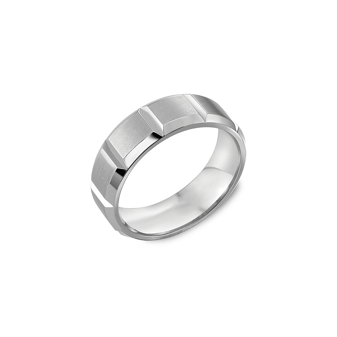 14k White Gold 7mm Wedding Band