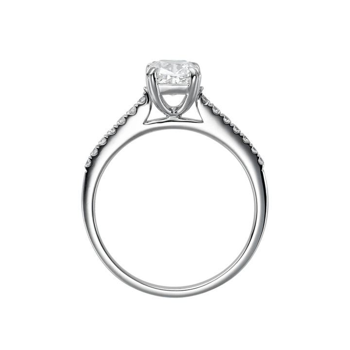 Hamilton Cherish Micro Prong 18k Gold and 1.00CT Cushion Diamond Ring