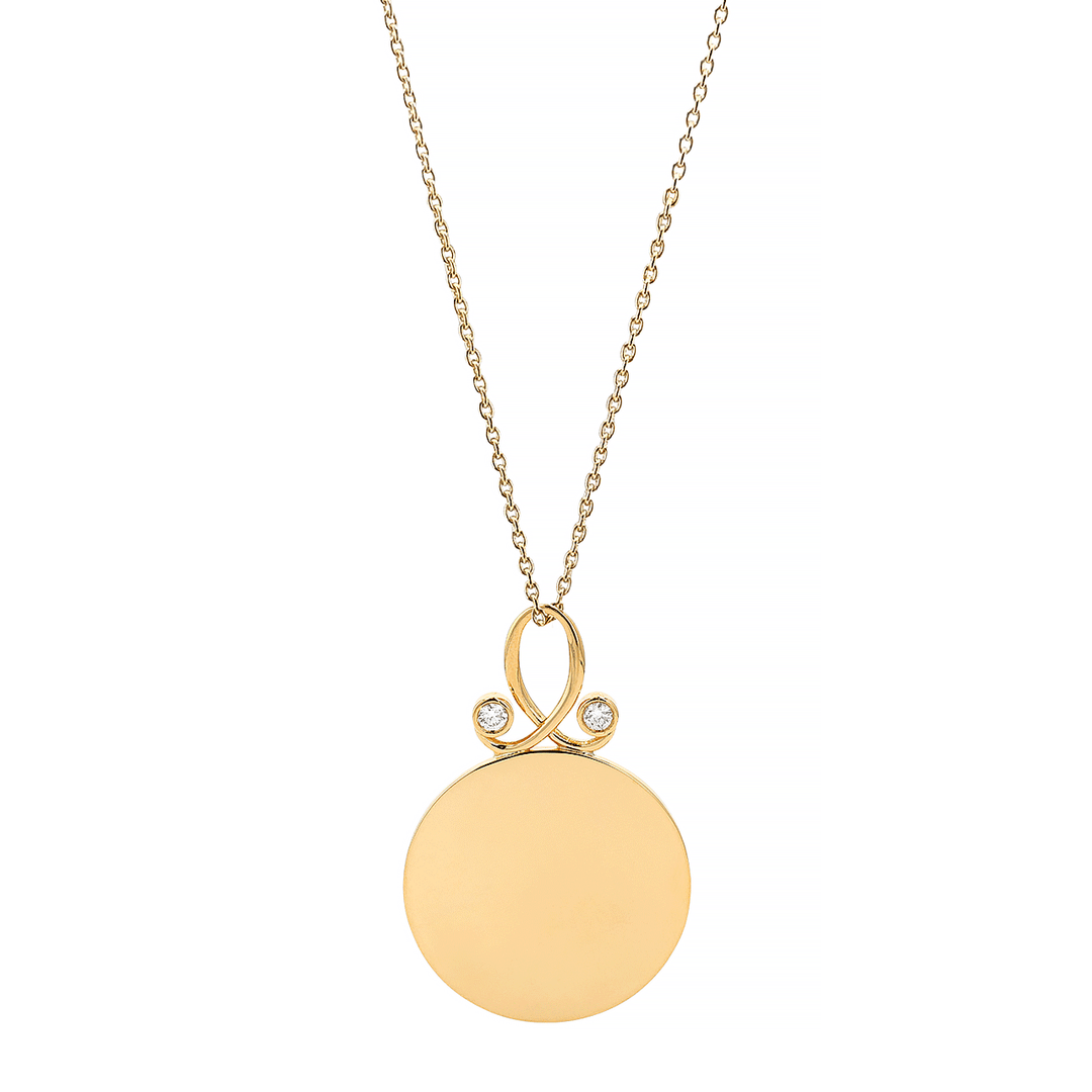 Hamilton 18k Yellow Gold and Diamond Round Charm