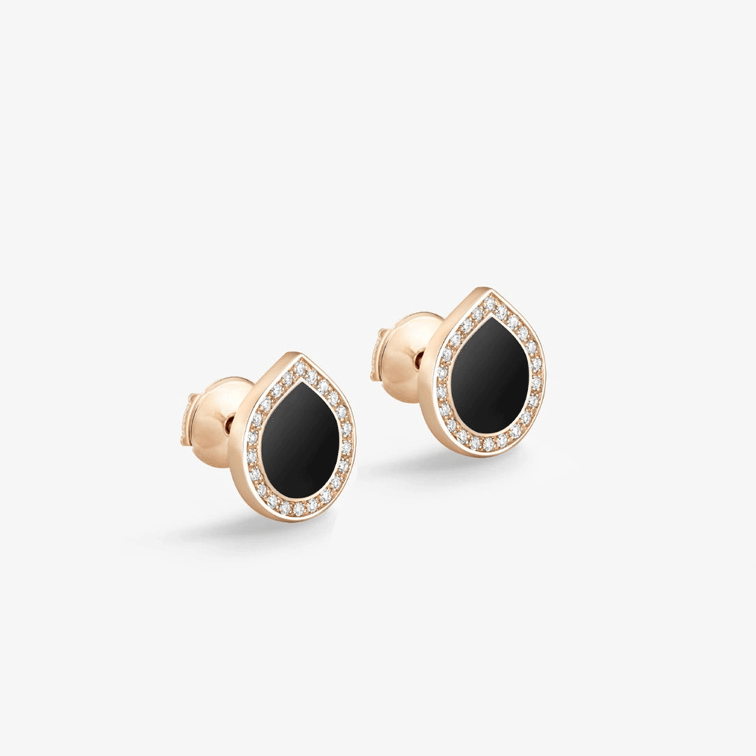 Repossi Antifer 18k Rose Gold and Black Onyx Earrings