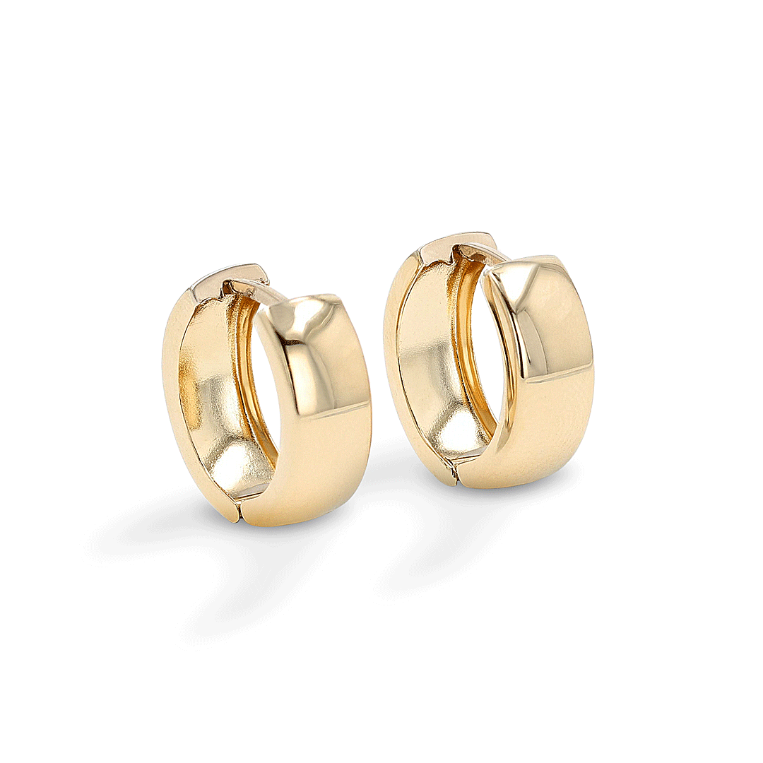 14k Yellow Gold 15mm Huggie Earrings