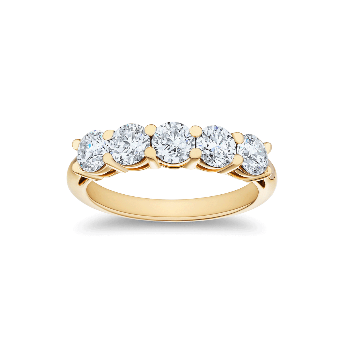 18k Yellow Gold and 1.60 Total Weight Round Diamond Band