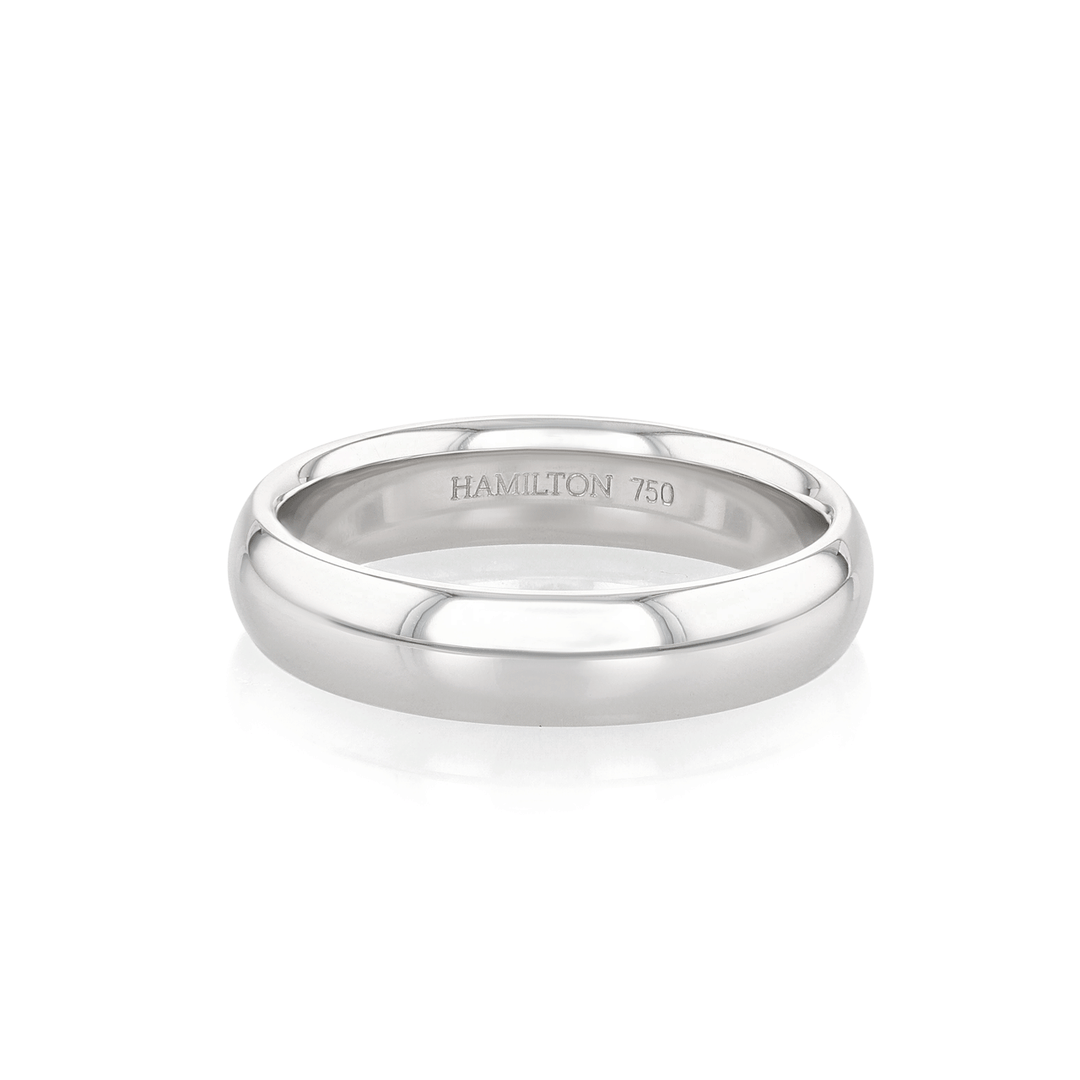 Hamilton Collection 18k White Recycled Gold 5mm Comfort Fit Wedding Band
