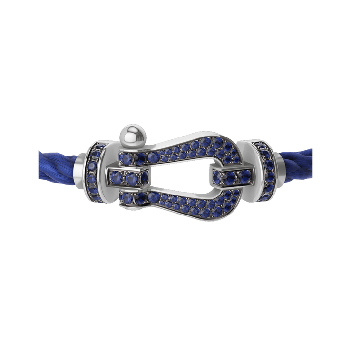 FRED FORCE 10 Indigo Cord with 18k White Gold LG Full Pave Sapphire Buckle, Exclusively at Hamilton Jewelers