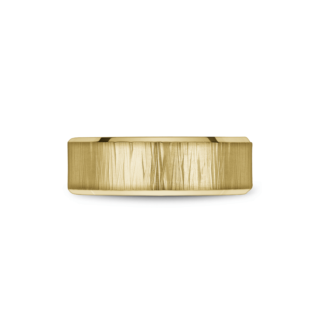 Hamilton Collection 14k Yellow Gold Bark Finish Wedding Band